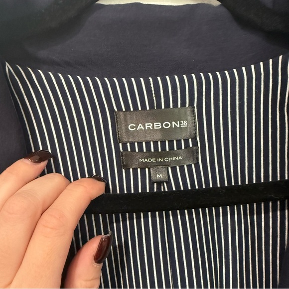 Carbon38 Navy Blue Double Breasted Blazer in Scuba M - Picture 3 of 9